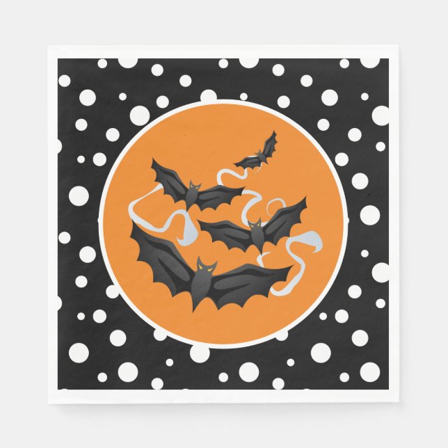 Serviette En Papier Naples Halloween Bats Papier (Devant)