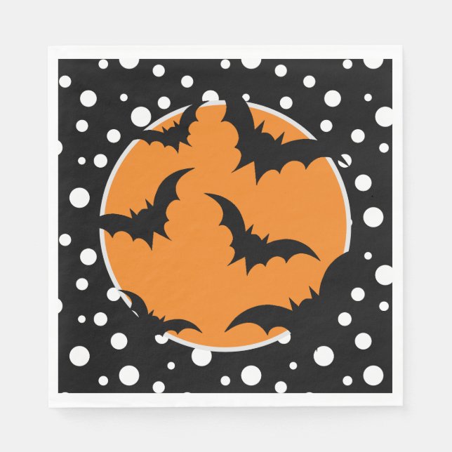 Serviette En Papier Naples Halloween Bats Papier (Devant)