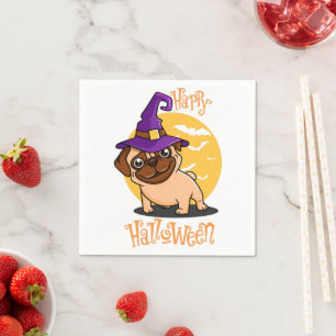 Serviette En Papier Naples Halloween Puggy Papier