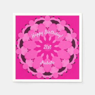Serviette En Papier Naples Kaleidoscope en fleurs roses