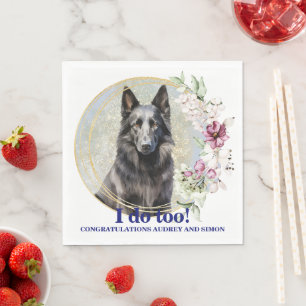 Serviette En Papier Naples Mariages Belges Sheepdog Avec Chiens Photo