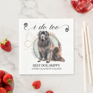 Serviette En Papier Naples Mariages de Terre-Neuve avec chien photo