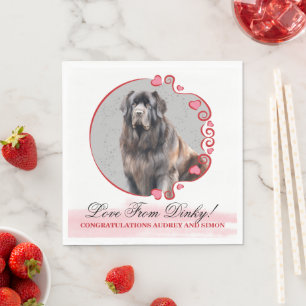 Serviette En Papier Naples Mariages de Terre-Neuve avec chien photo