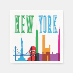 Serviette En Papier Naples Skyline de New York