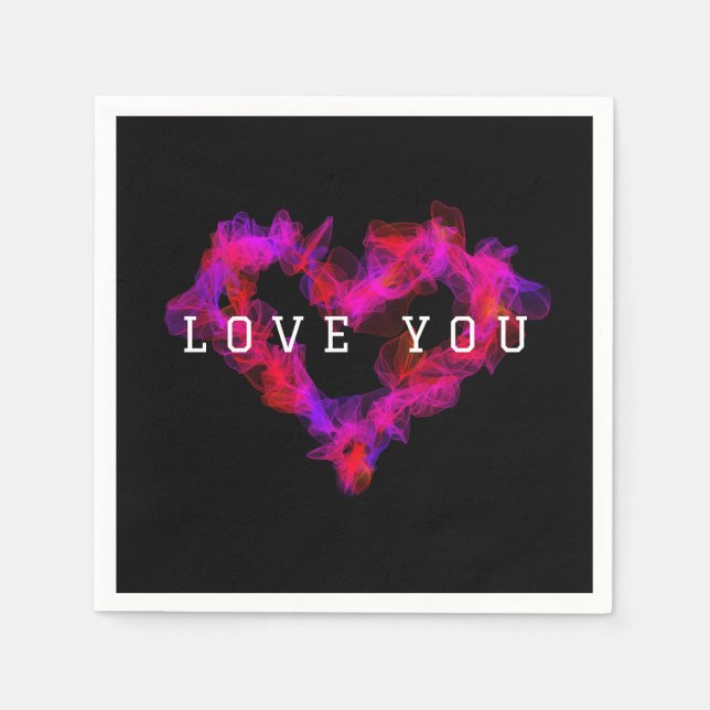 Serviette En Papier Naples Valentine Heart Paper (Devant)