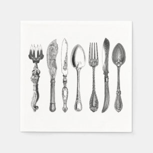 Serviette En Papier Naples vintages en argent