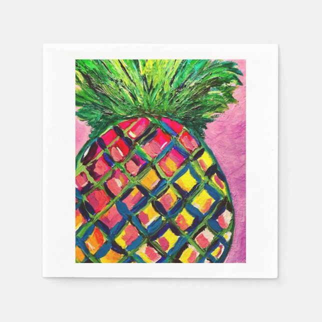 Serviette En Papier Napoléon ananas (Devant)