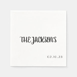 Serviette En Papier Napoléon simple Mariage avec couple Nom