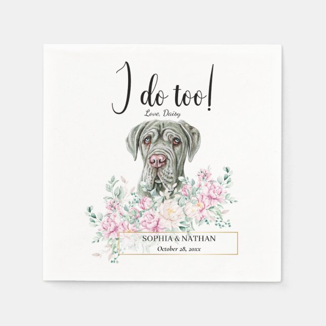 Serviette En Papier Napolitain Mastiff Chien Mariage Cocktail Napkins (Devant)
