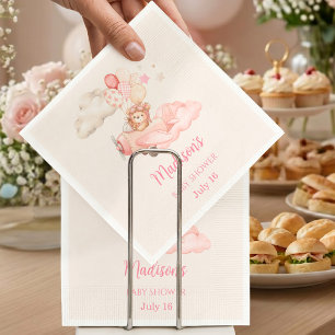 Serviette En Papier Nappes Fille Ourson Aviateur Baby Shower