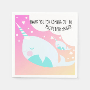 Serviette En Papier Narwhale Ombre Baby shower Ombré