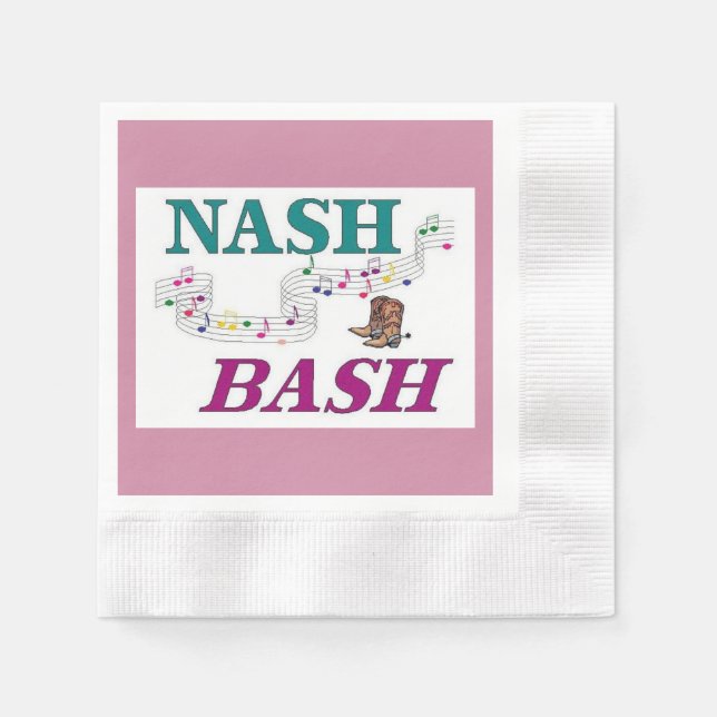 Serviette En Papier Nashville Nash Bash Music (Devant)