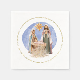 Serviette En Papier Nativité Absent Dans Un Manger Carol Lyrics Gold T