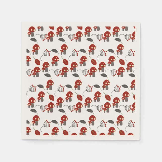 Serviette En Papier Nature Trail Woods Adventure Champignons Anniversa (Devant)