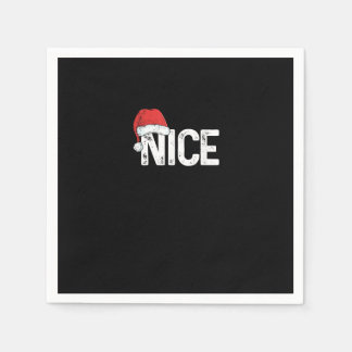 Serviette En Papier Naughty Or Nice Matching Christmas Funny Design