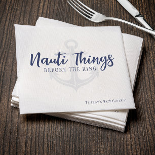 Serviette En Papier Nauti Choses Avant le Bachelorette Anchor Ring