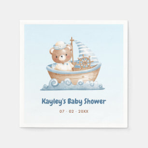 Serviette En Papier Nautical Bear Boy Baby shower 1er Anniversaire Nap