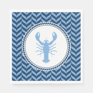 Serviette En Papier Nautical Blue Lobster côtier
