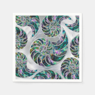 Serviette En Papier Nautilus Shell Abalone et Pearl