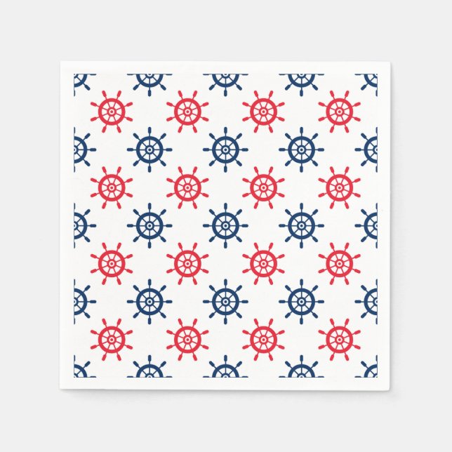 Serviette En Papier Nautique Rouge Bleu Bleu Fun Patriotique Célébrati (Devant)