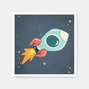 Serviette En Papier Navire d'astronaute-fusées Anniversaire de l'espac