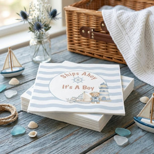 Serviette En Papier Navires à l'abordage C'est un garçon Baby Shower n