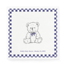 Navy Blue à damiers Teddy Bear-Our Little Cub