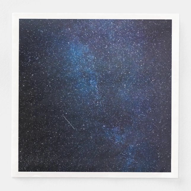 Serviette En Papier Navy Blue Milkyway Nightsky Galaxy Photographie (Devant)