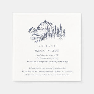 Serviette En Papier Navy Pine Woods Mountain Sketch Mariage Fun Fun Fu