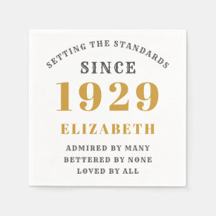 Serviette En Papier Né en 1929 90e anniversaire entièrement modifiab