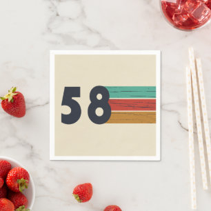 Serviette En Papier né en 1958 fête d'anniversaire vintage