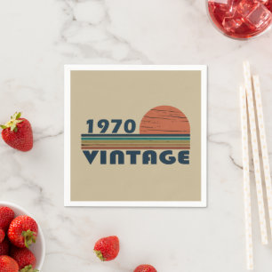 Serviette En Papier Né en 1970 anniversaire vintage