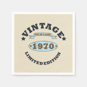 Serviette En Papier né en 1970 fête d'anniversaire vintage