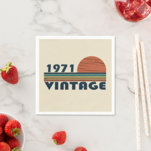 Serviette En Papier Né en 1971 anniversaire vintage
