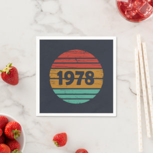 Serviette En Papier Né en 1978 anniversaire vintage