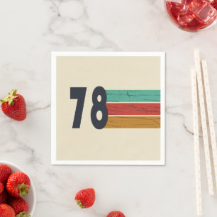 Serviette En Papier Né en 1978 fête d'anniversaire vintage