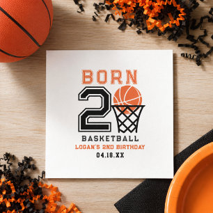 Serviette En Papier Né pour le Basketball 2e anniversaire du garçon