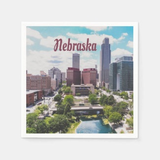 Serviette En Papier Nebraska City Skyline Omaha