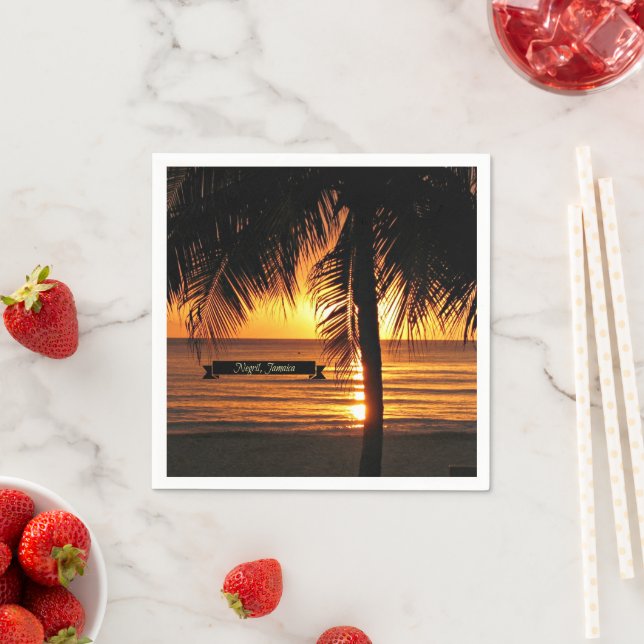 Serviette En Papier Negril, coucher de soleil de Jamaïque (En situation)