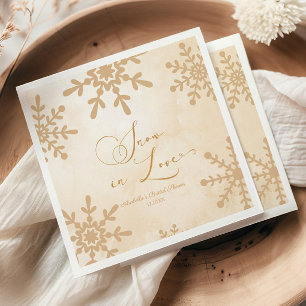 Serviette En Papier Neige en amour hiver Wonderland Fête des mariées