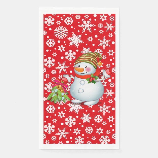 Serviette En Papier Neige Le Snowman (Devant)