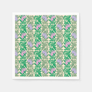 Serviette En Papier Nénuphars rose Art Nouveau damas