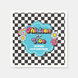 Serviette En Papier Neon 90s Retro Thirteen est un Vibe 13e anniversai