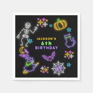 Serviette En Papier Neon Halloween Boys 6e Anniversaire Costume Party