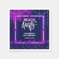 Neon Lights Palm Beach Night Party Anniversaire