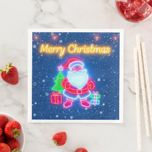 Serviette En Papier Neon Modern Christmas Holiday Collection