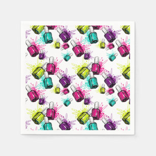 Serviette En Papier Neon Nail Motif polonais