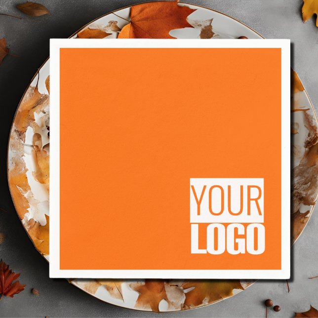 Serviette En Papier Neon orange - ajouter le logo (Créateur téléchargé)