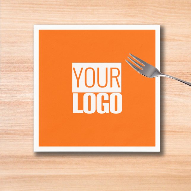 Serviette En Papier Neon orange - ajoutez votre logo (Créateur téléchargé)