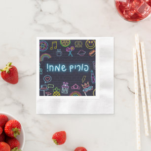 Serviette En Papier Neon Purim